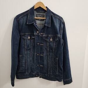 Levi Strauss Signature Gold Men’s Dark Blue Denim Jean Jacket Button Up Medium